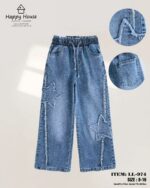 Spodnie dla dziewczynki GWIAZDA miękki jeans