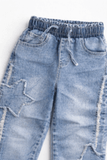 Spodnie dla dziewczynki GWIAZDA miękki jeans - obrazek 2
