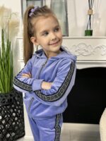 Welurowy dres dla dziewczynki LENA chaber lub fiolet - obrazek 4