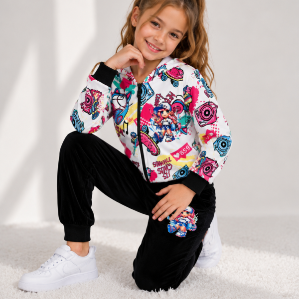 Komplet welurowy dla dziewczynki ROXY bluza + spodnie