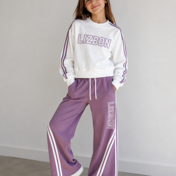 Dziewczęcy komplet LIZBONE bluza + szerokie spodnie