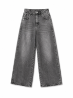 Spodnie jeansowe dziewczęce VERA Wide Leg – grafitowe | Happy House - obrazek 2