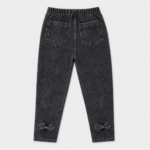 Dziewczęce legginsy a’la jeans z kokardkami – 3 kolory - obrazek 2