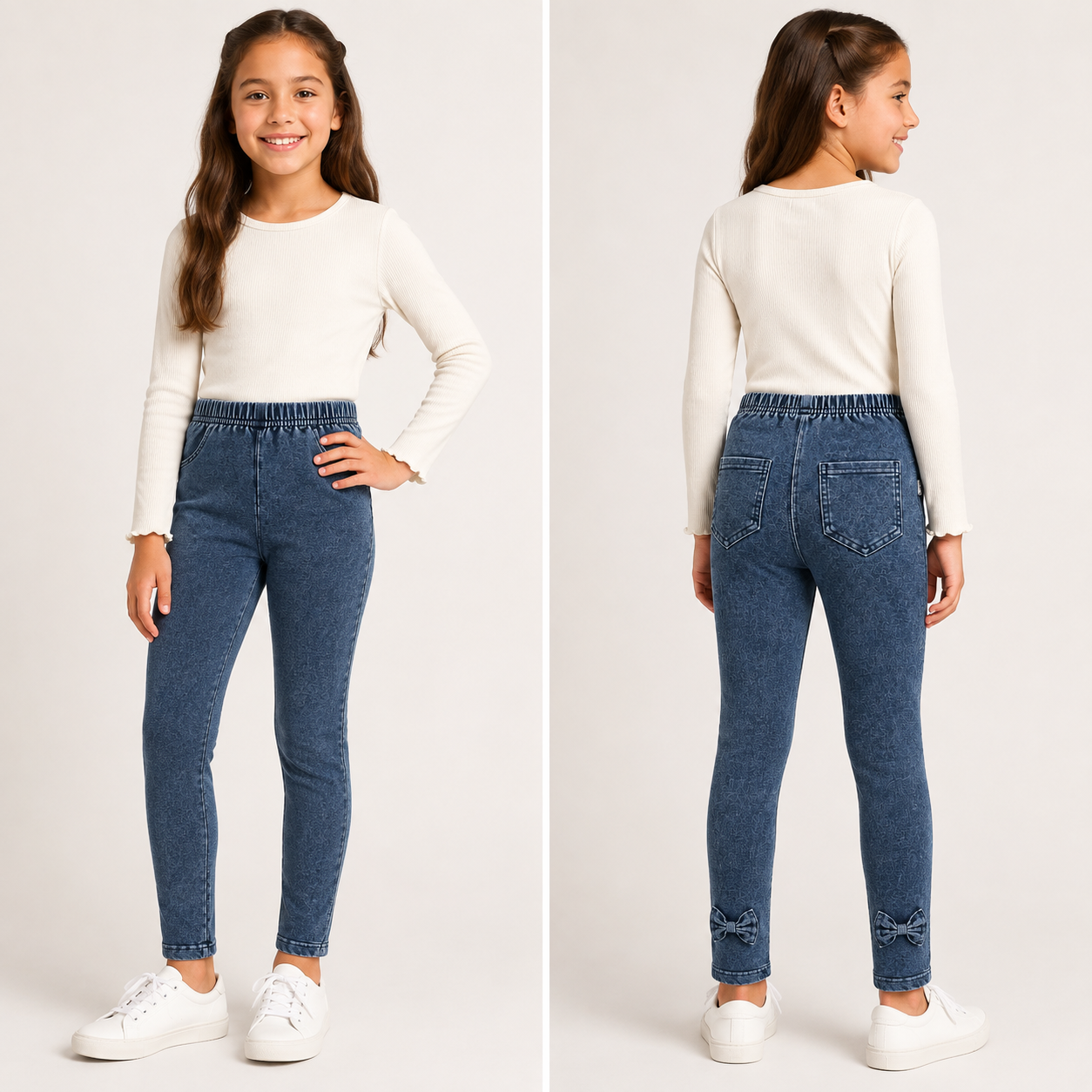 ChatGPT Image 19 sie 2026, 18_51_57 Dziewczęce legginsy a’la jeans z kokardkami – 3 kolory - obrazek 1