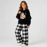 BELLA CHECK – komplet dziewczęcy bluza + spodnie w kratę - obrazek 2