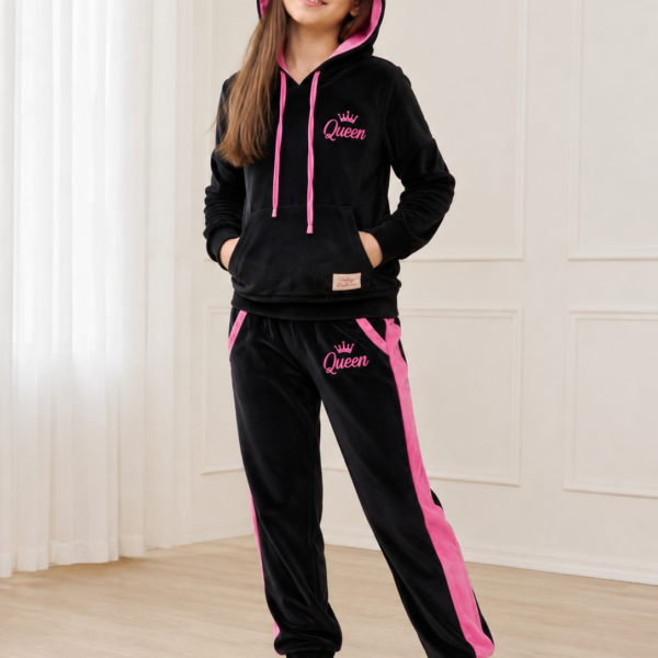 Welurowy dres dla dziewczynki QUEEN
