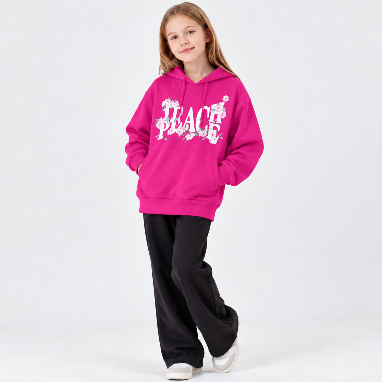 file_00000000205081f498d4552bd6ccf9fe Bluza dziewczęca PEACE BLOOM – czarna / fuksja 🌸 - obrazek 1