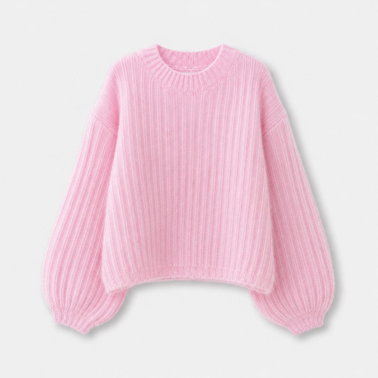 file_00000000255c81f492fa8f4741b3387c Sweter dziewczęcy ALMIRA z bufiastymi rękawami – błękit, róż, krem - obrazek 1