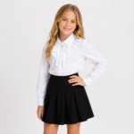 Elegancka koszula dziewczęca AURELIA – biała - obrazek 3