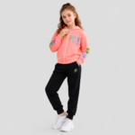 Komplet dresowy dziewczęcy RAINBOW GIRLY – bawełniany z kapturem - obrazek 5