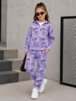 Dres dziewczęcy z misiami Teddy Mood – komplet dresowy z kapturem 3 kolory - obrazek 2